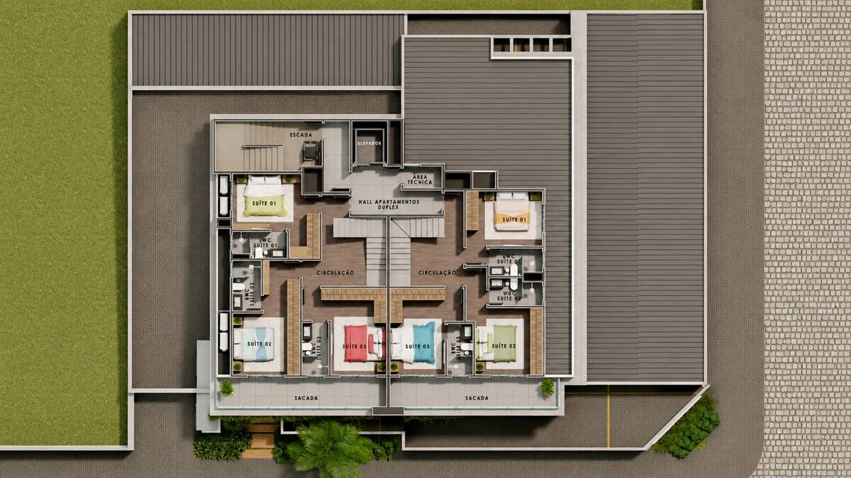 Residencial Fratelli di Mare — Planta da Cobertura