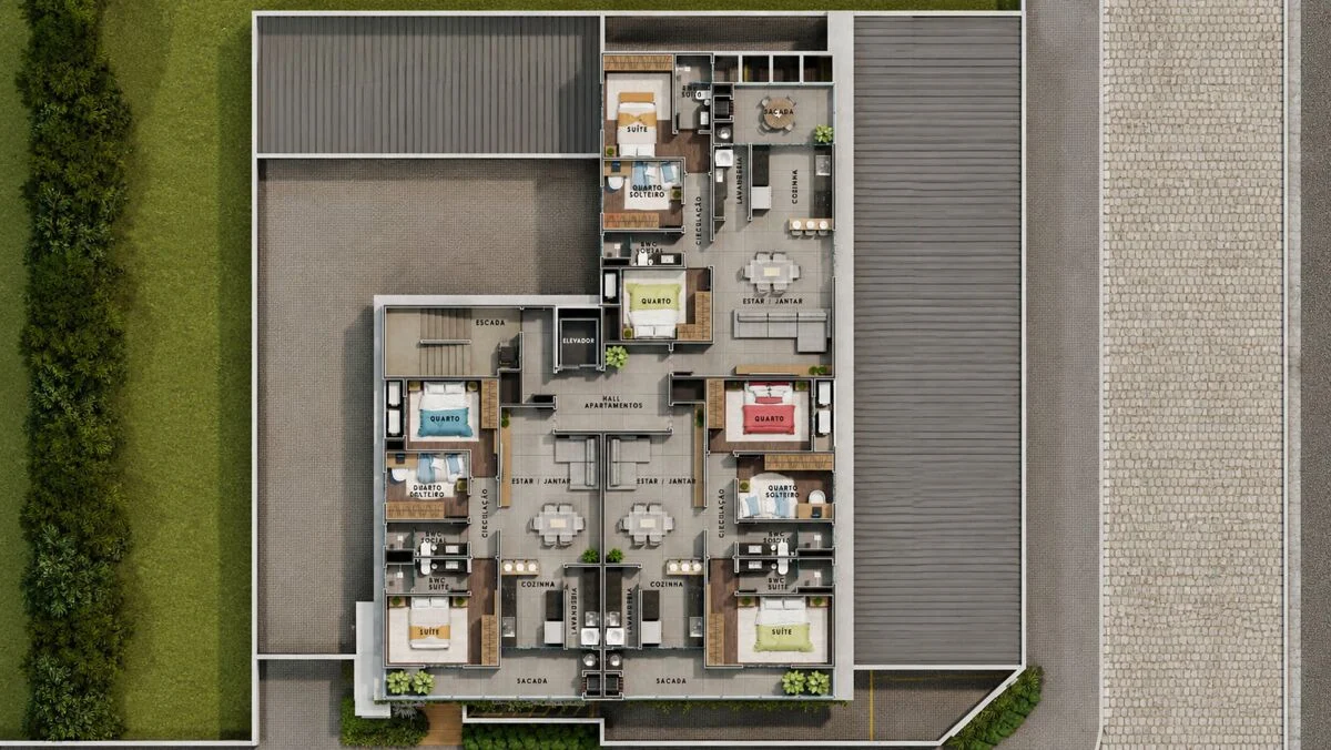 Residencial Fratelli di Mare — Planta Pavimento Tipo